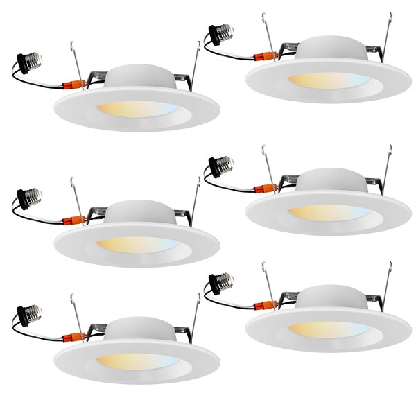 Sunlite 4-in White Retrofit Recessed Downlight, 10W 60W Equiv Color Selectable 27K/30K/35K/40K/50K, 6PK 41739-NS - main